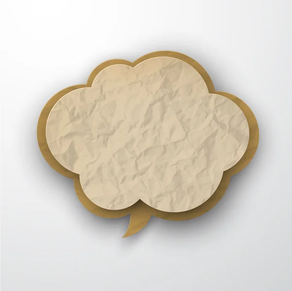 Wrinkled old paper cloud. — Stock Vector