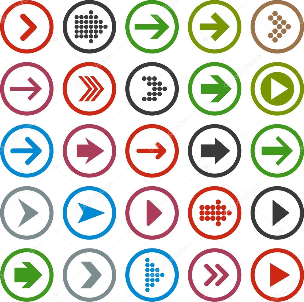 Flat arrow icons.