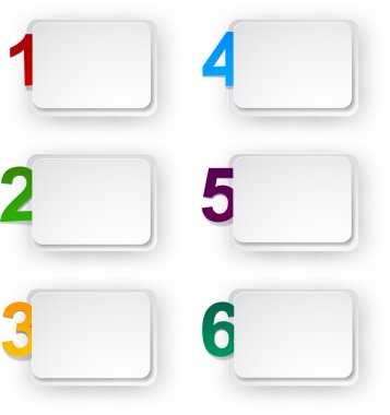 numaralı kağıt etiketleri kümesi.