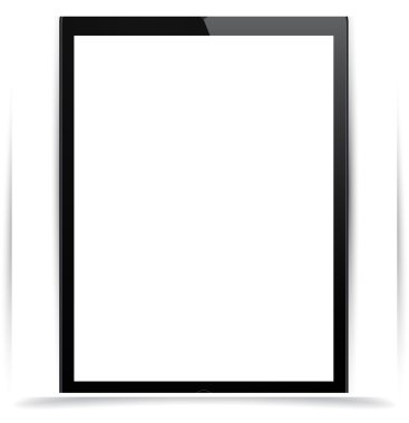 gerçekçi siyah tablet pc.
