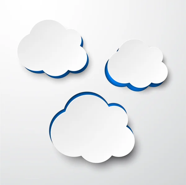 Papier witte wolken. — Stockvector