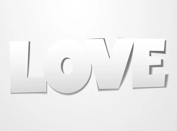 Slovo láska papíru. — Stockový vektor