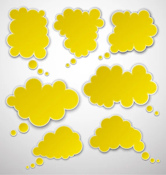 ชุดกระดาษ เมฆสีเหลือง . — ภาพเวกเตอร์สต็อก