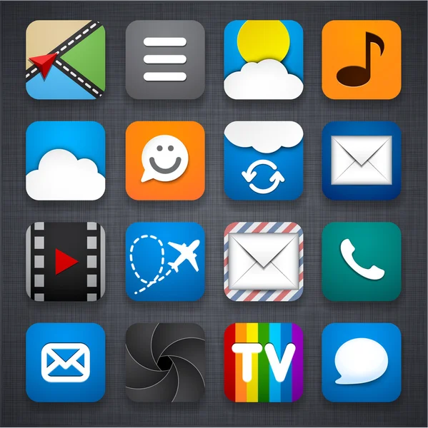 Ensemble d'icônes app . — Image vectorielle