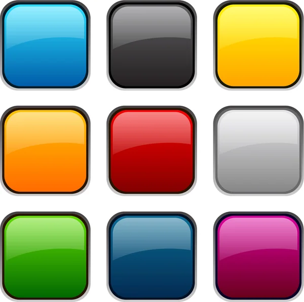 Iconos de color cuadrado . — Vector de stock