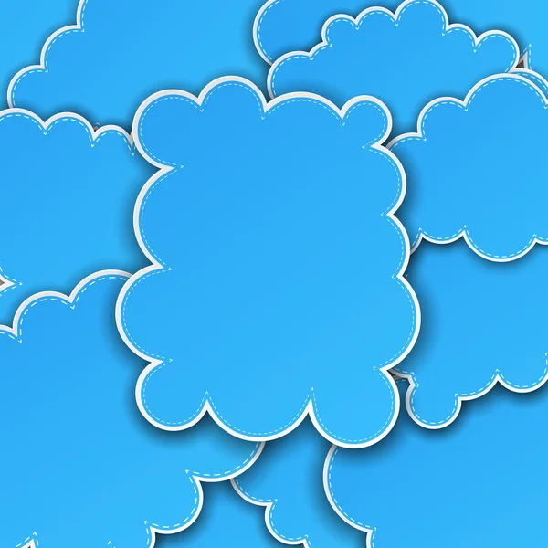 Paper blauw papier wolk achtergrond. — Stockvector