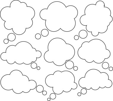 komik bulut konuşma balonları.