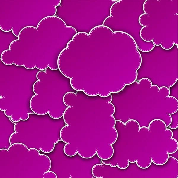 Paper magenta paper cloud background. — Stock Vector