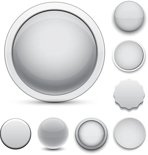 Round grey icons. — Stock Vector