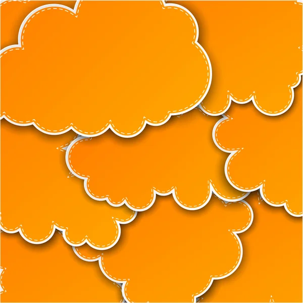 Paper orange paper cloud background. — Stock Vector