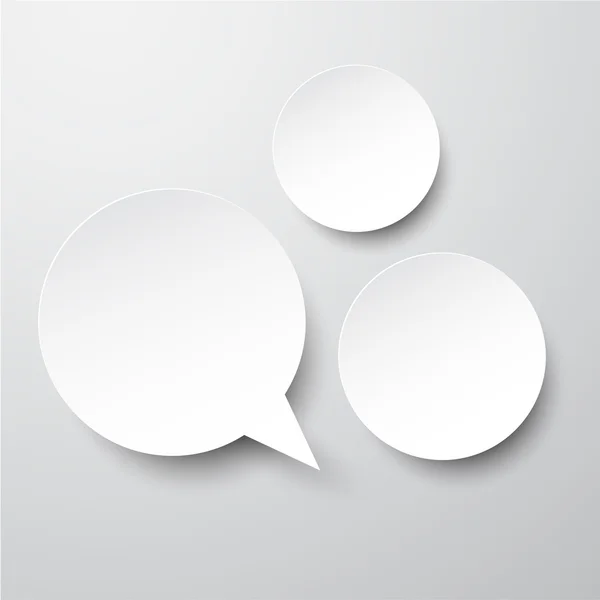 Paper white round speech bubbles. — Stock Vector