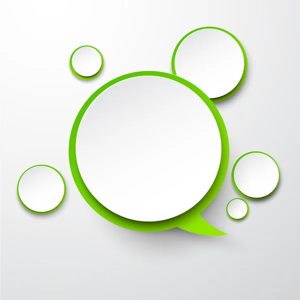 Papper vit-grön rund pratbubblor. — Stock vektor