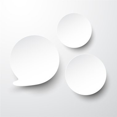 Kağıt beyaz yuvarlak konuşma balonları.