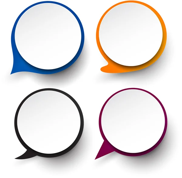 Paper set of round speech bubble. — Stock Vector