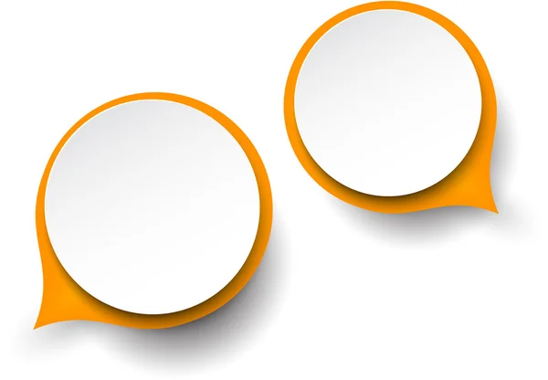 Burbujas redondas de papel blanco-naranja . — Vector de stock