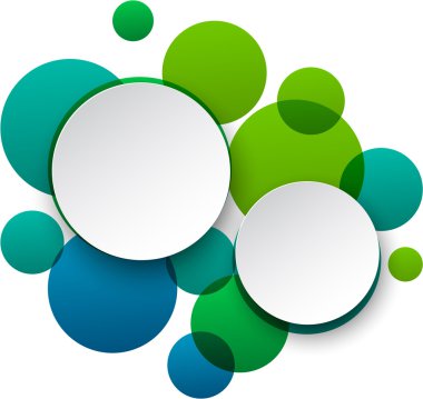 Kağıt beyaz yuvarlak konuşma balonları.