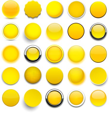 Round yellow icons. clipart