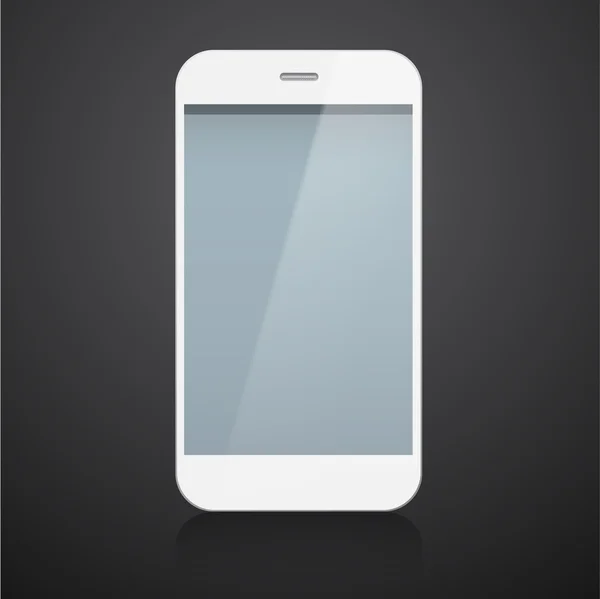 Smartphone blanco realista . — Vector de stock