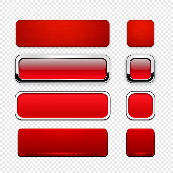 Red high-detailed modern web buttons. — Stock Vector