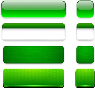 Yeşil yüksek Detaylı modern web düğmeleri.