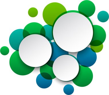 Kağıt beyaz yuvarlak konuşma balonları.