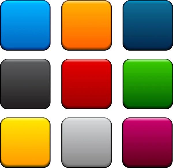 Ícones de cor quadrada . — Vetor de Stock
