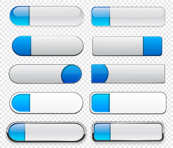 Azul botones web modernos de alto detalle . — Archivo Imágenes Vectoriales