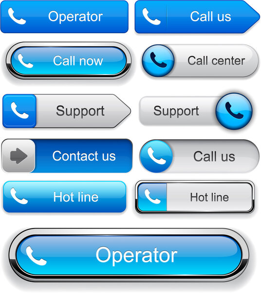 Phone high-detailed web button collection.