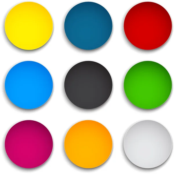 Ronde kleurrijke pictogrammen. — Stockvector