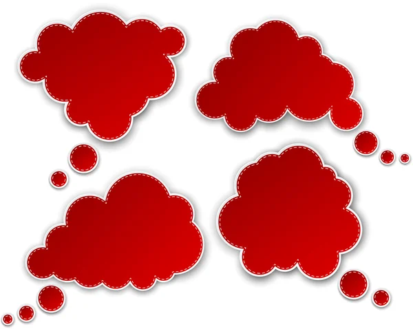 Conjunto de nubes rojas de papel . — Archivo Imágenes Vectoriales