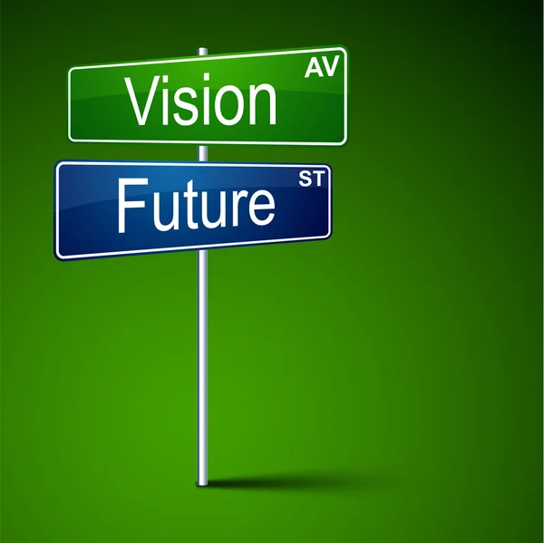 Vision future direction road sign. — Stock Vector