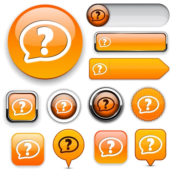 FAQ high-detailed web button collection. — Stock Vector