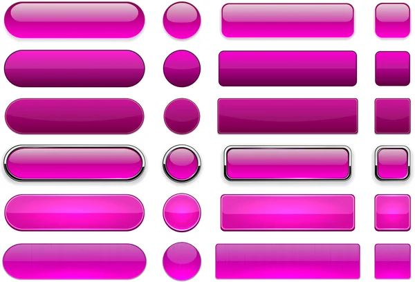 Magenta high-detailed modern web buttons. — Stock Vector