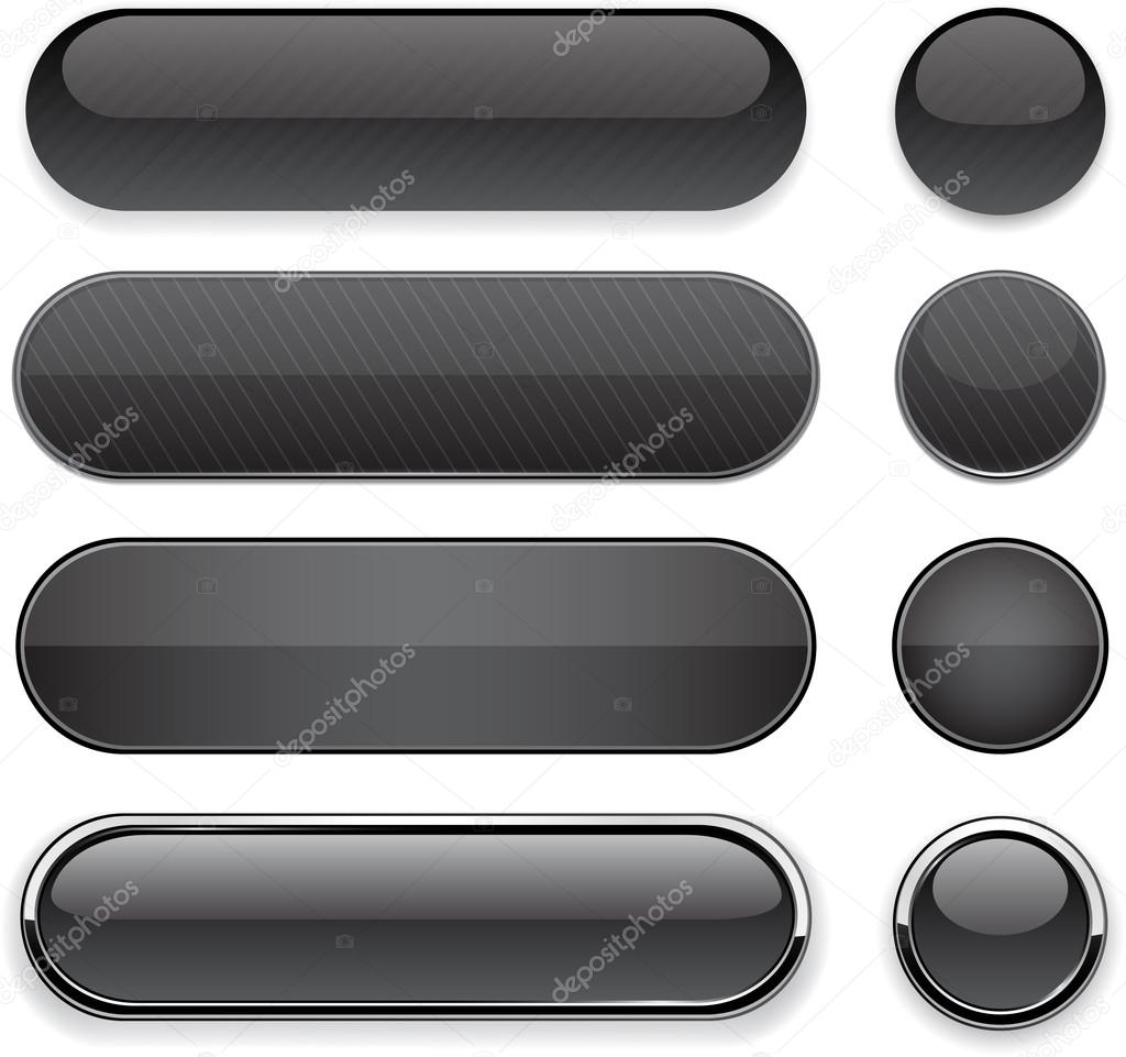 Black high-detailed modern web buttons.