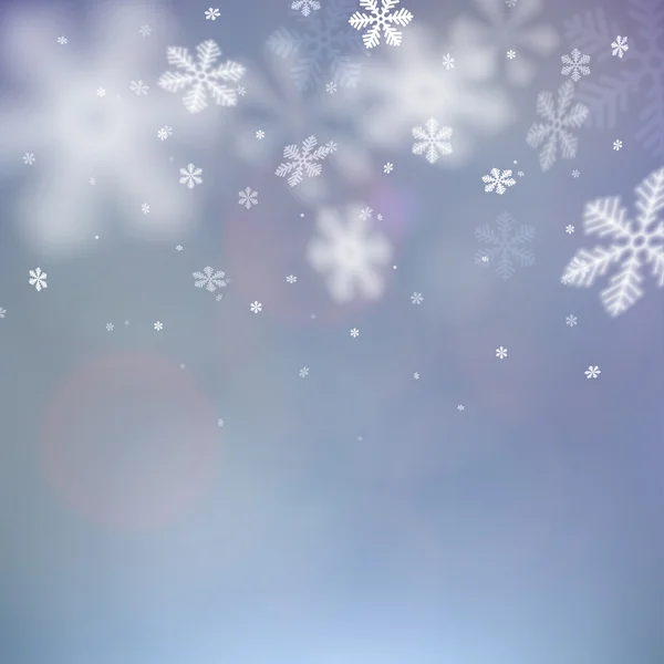 Kerstmis achtergrond met gevallen sneeuwvlokken. — Stockvector