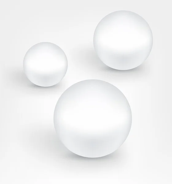 Witte parel ballen. — Stockvector