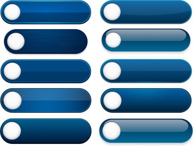 Dark-blue high-detailed modern web buttons. clipart
