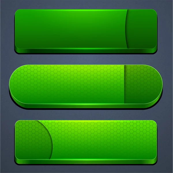 Green high-detailed modern web buttons. — Stock Vector