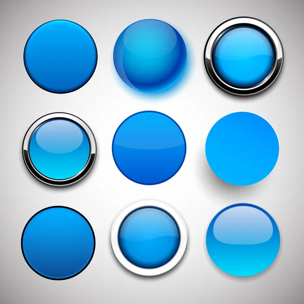 Icônes rondes bleues . — Image vectorielle