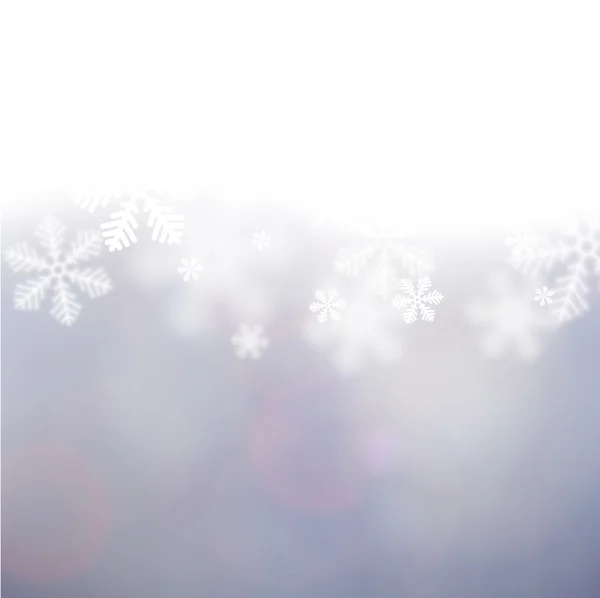 Weihnachten Hintergrund mit defokussierten Schneeflocken. — Stockvektor