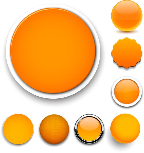 Icone arancio rotondate . — Vettoriale Stock