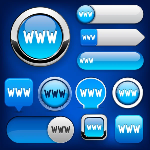 Συλλογή κουμπί web υψηλής λεπτομερείς www. — Διανυσματικό Αρχείο
