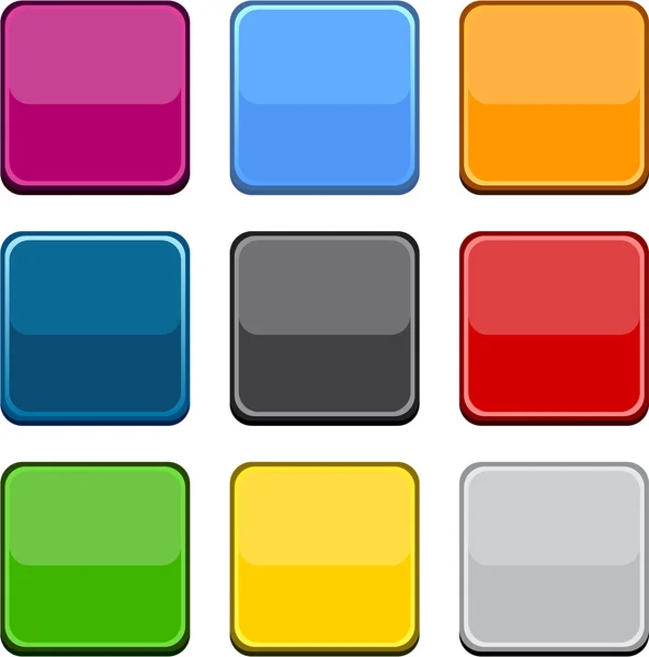 Ícones de cor quadrada . — Vetor de Stock
