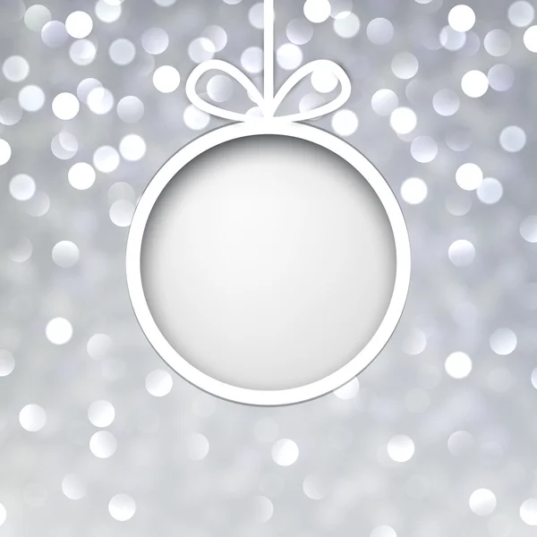 Silver christmas background with glass ball. — Stock Vector