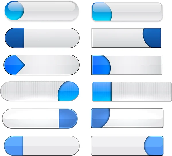 Pulsanti web moderni e dettagliati blu . — Vettoriale Stock