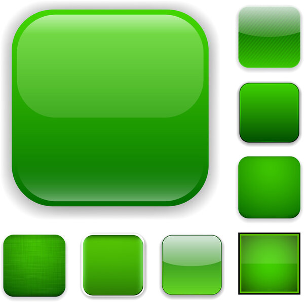 Square green app icons.