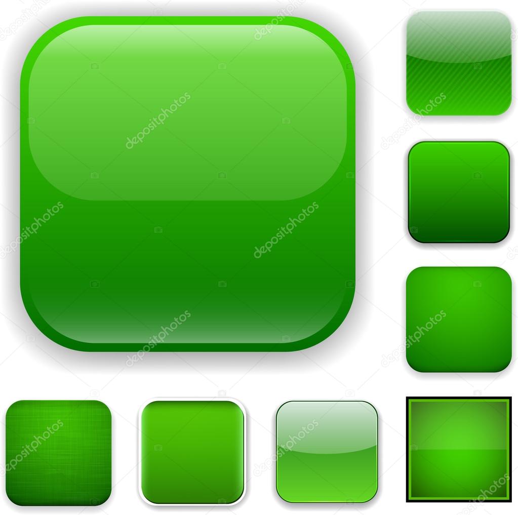Square green app icons.