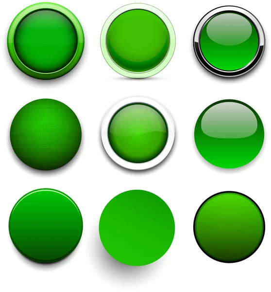 Ronde groene pictogrammen. — Stockvector