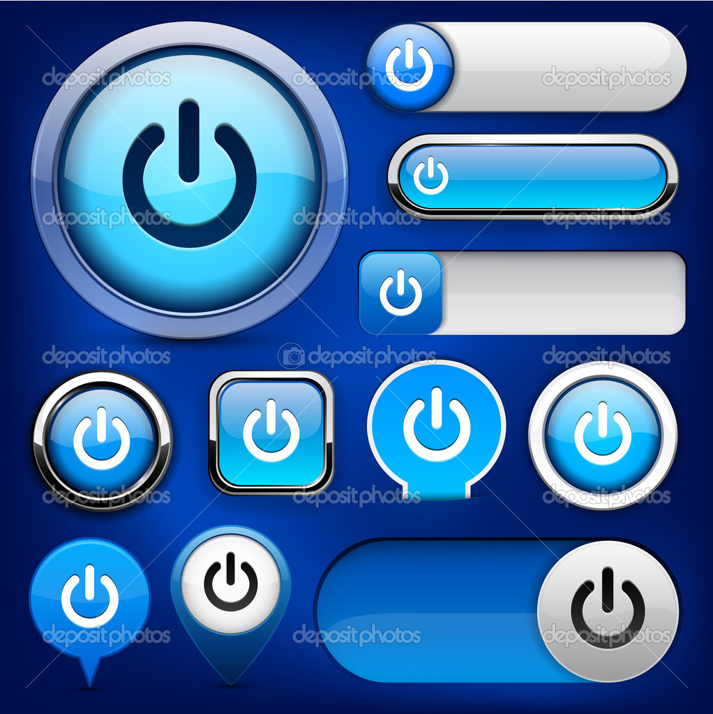 Power blue design elements for website or app.