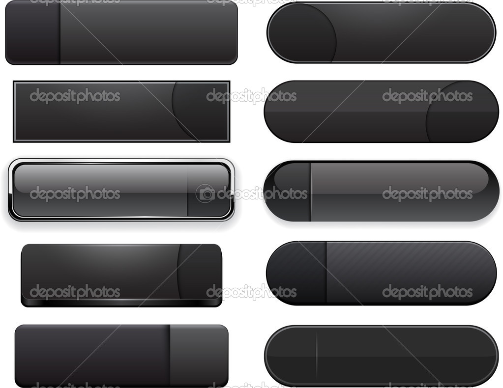 Black high-detailed modern web buttons.